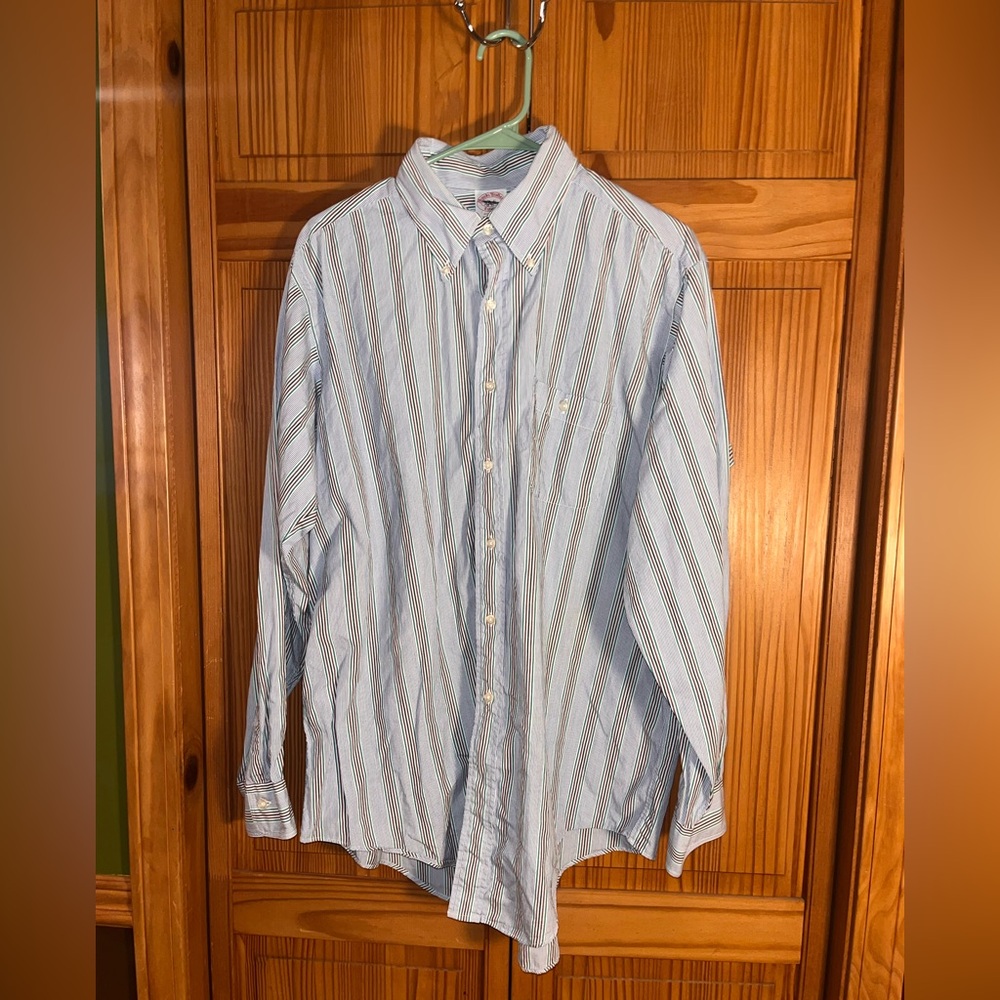 Brooks Brothers Light Blue Multi-Stripe Button-Down Shirt